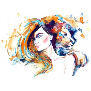 №2967 The lioness. Μοναδικός πίνακας σε καμβά, με εντυπωσιακές χειροποίητες 3D πινελιές. Δημιουργείται αποκλειστικά για εσάς, κατόπιν παραγγελίας