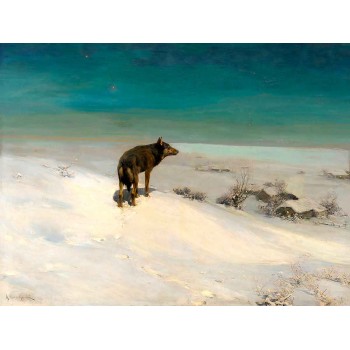 №3178 Alfred Kowalski - The Wolf. Μοναδικός πίνακας σε καμβά, με εντυπωσιακές χειροποίητες 3D πινελιές. Δημιουργείται αποκλειστικά για εσάς, κατόπιν παραγγελίας