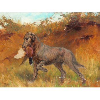 №3185 Thomas blinks - Flat coated retriever. Μοναδικός πίνακας σε καμβά, με εντυπωσιακές χειροποίητες 3D πινελιές. Δημιουργείται αποκλειστικά για εσάς, κατόπιν παραγγελίας
