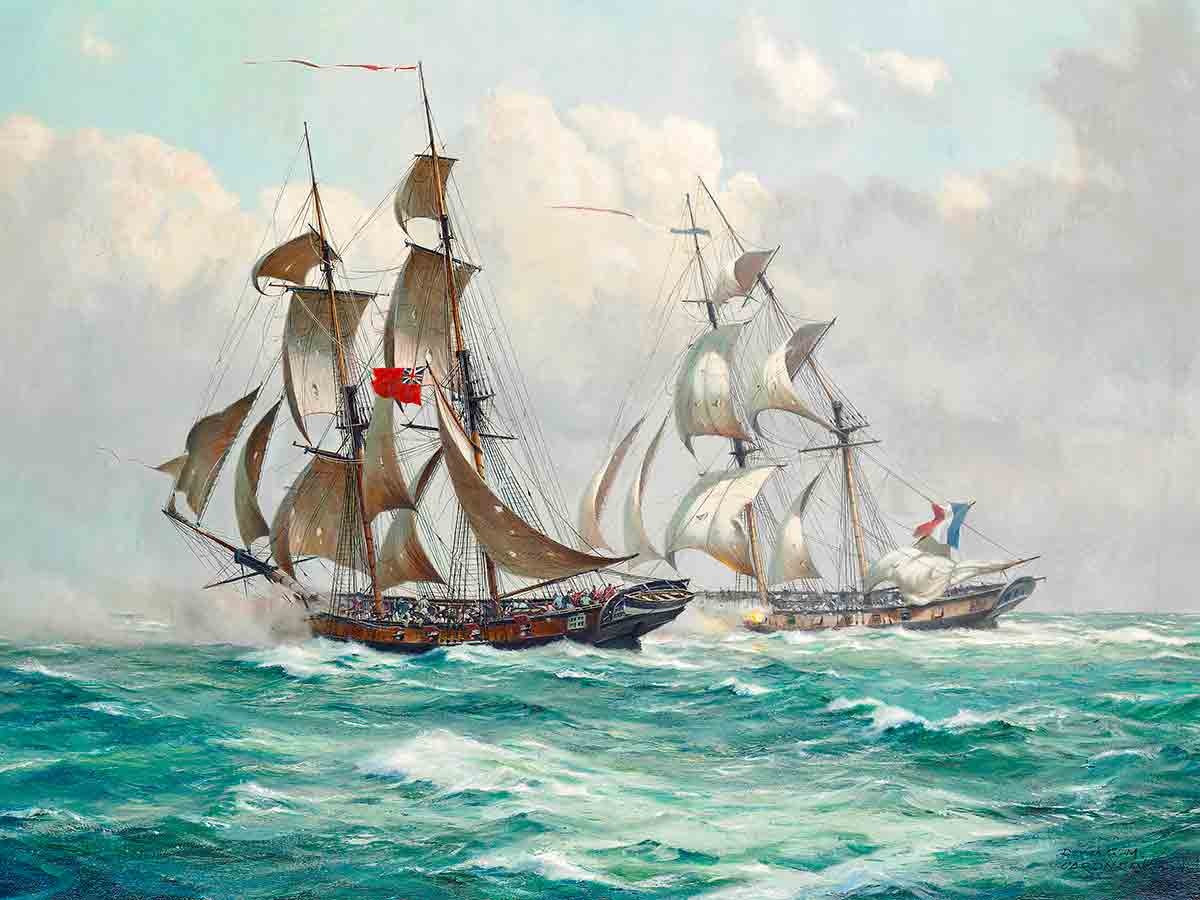 №3238 Derek George Montague - Gardner rsma a fierce engagement between HMS. Μοναδικός πίνακας σε καμβά, με εντυπωσιακές χειροποίητες 3D πινελιές. Δημιουργείται αποκλειστικά για εσάς, κατόπιν παραγγελίας