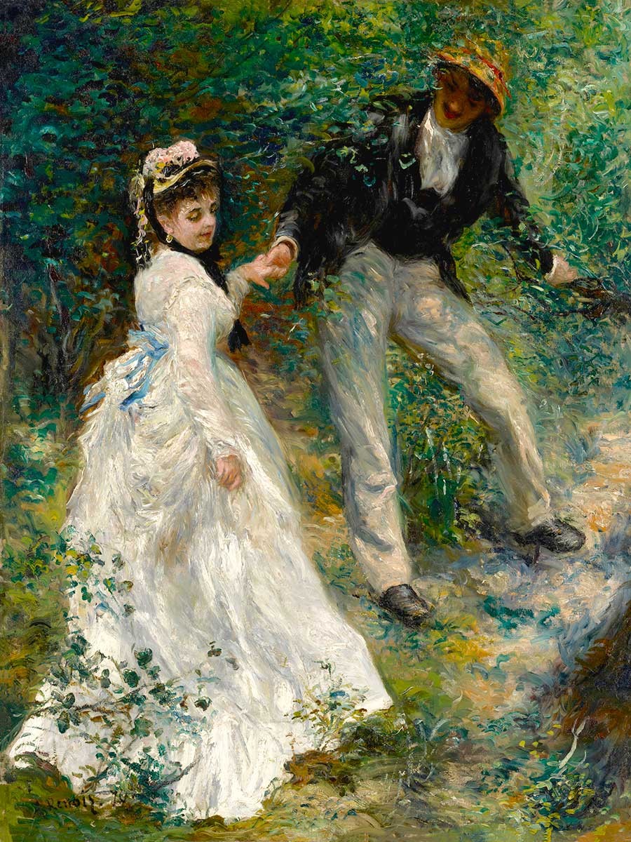 №3254 Pierre Auguste Renoir - La Promenade. Μοναδικός πίνακας σε καμβά, με εντυπωσιακές χειροποίητες 3D πινελιές. Δημιουργείται αποκλειστικά για εσάς, κατόπιν παραγγελίας