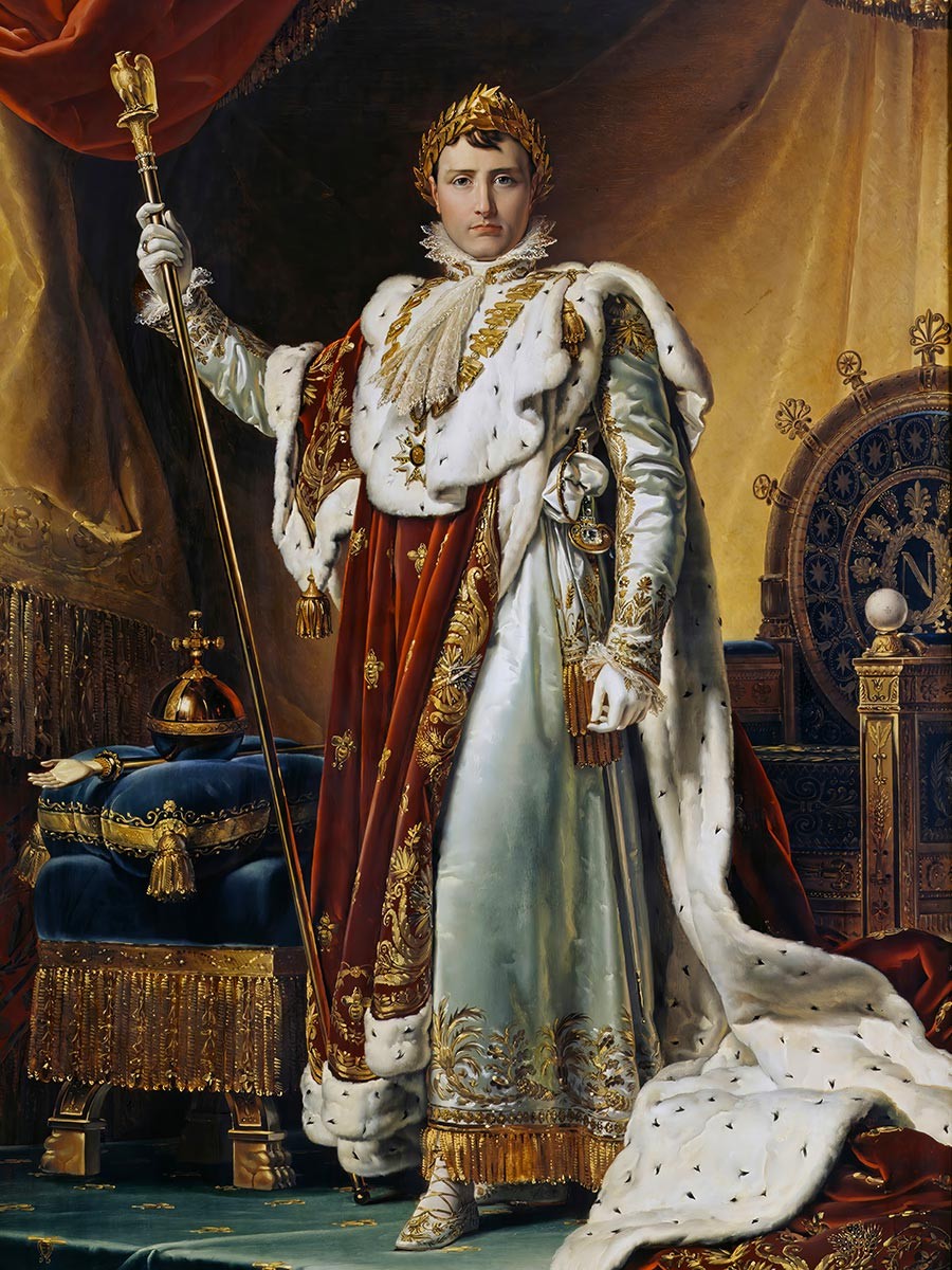 №3535 Napoleon Bonaparte in Coronation Robes - Francois Gerard. Μοναδικός πίνακας σε καμβά, με εντυπωσιακές χειροποίητες 3D πινελιές. Δημιουργείται αποκλειστικά για εσάς, κατόπιν παραγγελίας