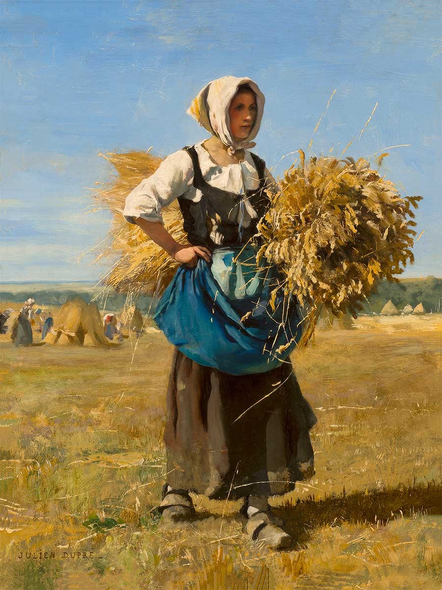 №3623 Glaneuse au soleil - Julien Dupre. Μοναδικός πίνακας σε καμβά, με εντυπωσιακές χειροποίητες 3D πινελιές. Δημιουργείται αποκλειστικά για εσάς, κατόπιν παραγγελίας