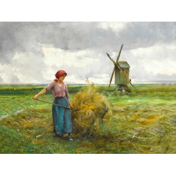 №3627 The Haymaker - Julien Dupre. Μοναδικός πίνακας σε καμβά, με εντυπωσιακές χειροποίητες 3D πινελιές. Δημιουργείται αποκλειστικά για εσάς, κατόπιν παραγγελίας