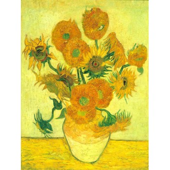 №3722 Vincent van Gogh - Still life vase with sunflowers II. Μοναδικός πίνακας σε καμβά, με εντυπωσιακές χειροποίητες 3D πινελιές. Δημιουργείται αποκλειστικά για εσάς, κατόπιν παραγγελίας