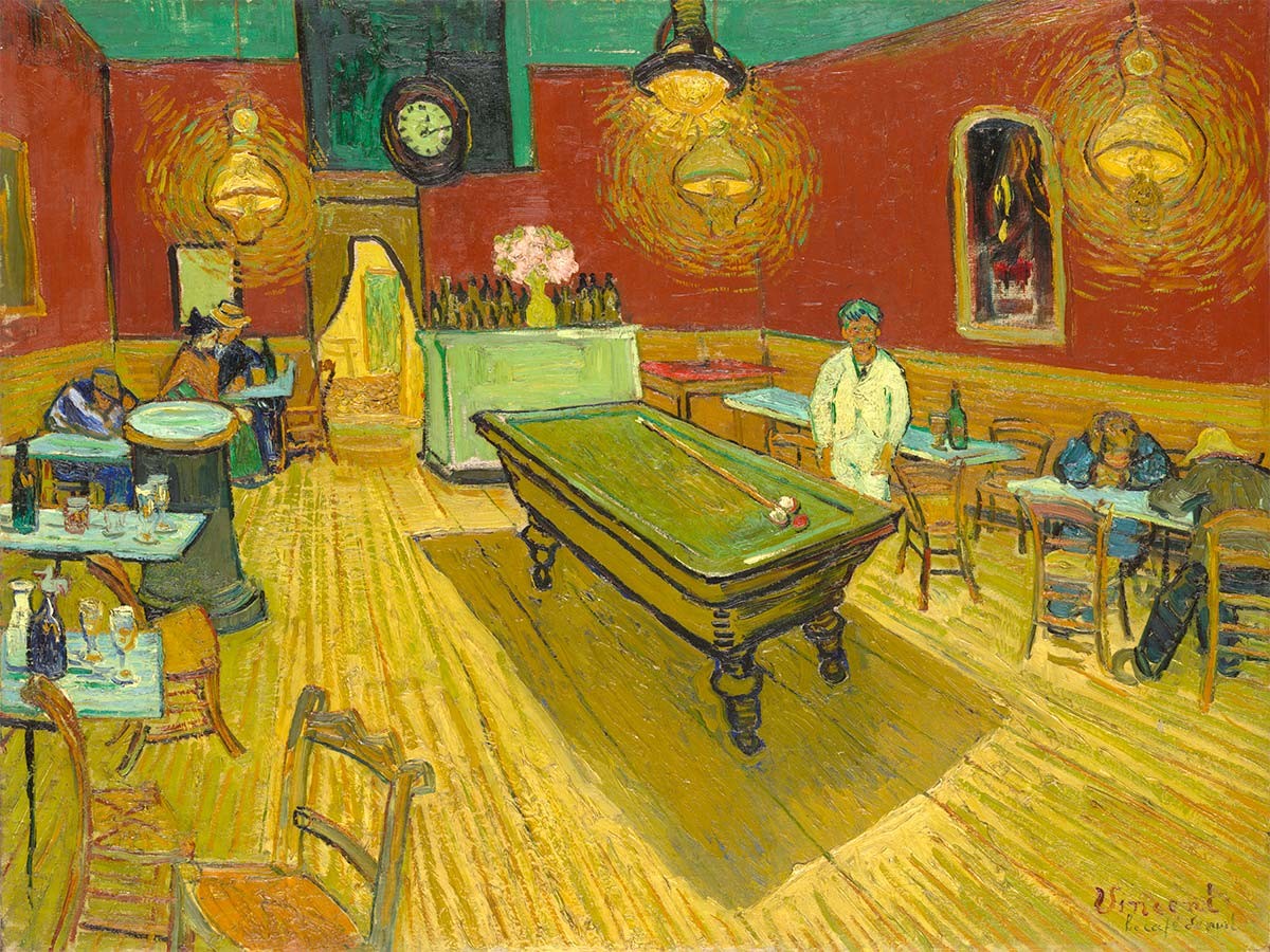 №3742 Vincent van Gogh - The Night Cafe (Le Café de nuit). Μοναδικός πίνακας σε καμβά, με εντυπωσιακές χειροποίητες 3D πινελιές. Δημιουργείται αποκλειστικά για εσάς, κατόπιν παραγγελίας