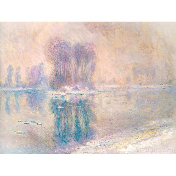 №3780 Claude Monet - Ice Floes. Μοναδικός πίνακας σε καμβά, με εντυπωσιακές χειροποίητες 3D πινελιές. Δημιουργείται αποκλειστικά για εσάς, κατόπιν παραγγελίας