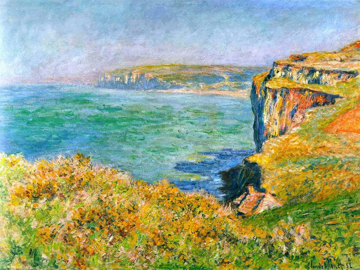 №3789 Claude Monet - Cliff at Varengeville. Μοναδικός πίνακας σε καμβά, με εντυπωσιακές χειροποίητες 3D πινελιές. Δημιουργείται αποκλειστικά για εσάς, κατόπιν παραγγελίας