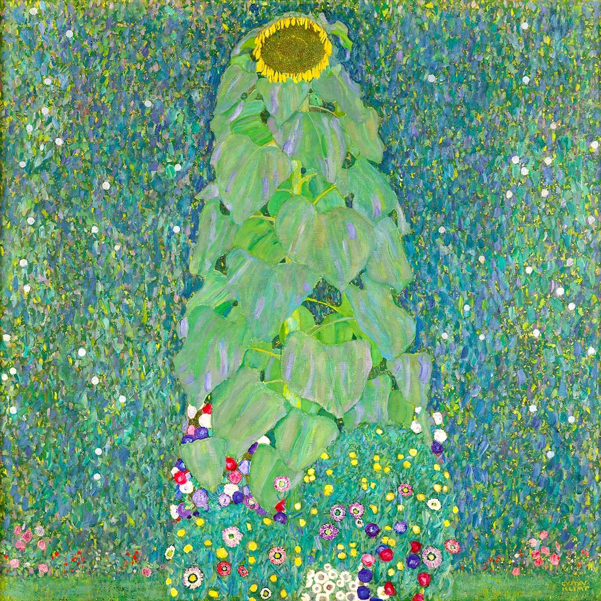 №3792 Gustav Klimt - The Sunflowers. Μοναδικός πίνακας σε καμβά, με εντυπωσιακές χειροποίητες 3D πινελιές. Δημιουργείται αποκλειστικά για εσάς, κατόπιν παραγγελίας