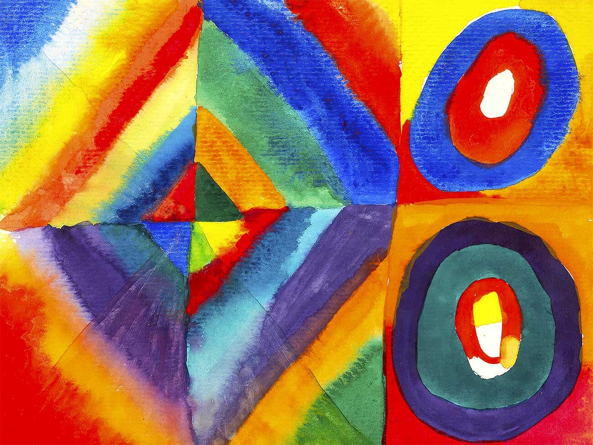 №3808 Wasily Kandinsky - Colour Study. Μοναδικός πίνακας σε καμβά, με εντυπωσιακές χειροποίητες 3D πινελιές. Δημιουργείται αποκλειστικά για εσάς, κατόπιν παραγγελίας