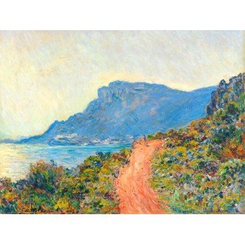 №3816 Claude Monet - La Corniche near Monaco. Μοναδικός πίνακας σε καμβά, με εντυπωσιακές χειροποίητες 3D πινελιές. Δημιουργείται αποκλειστικά για εσάς, κατόπιν παραγγελίας