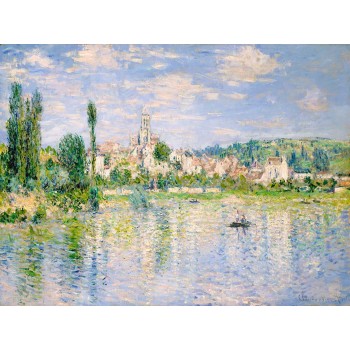 №3819 Claude Monet - Vetheuil in Summer. Μοναδικός πίνακας σε καμβά, με εντυπωσιακές χειροποίητες 3D πινελιές. Δημιουργείται αποκλειστικά για εσάς, κατόπιν παραγγελίας