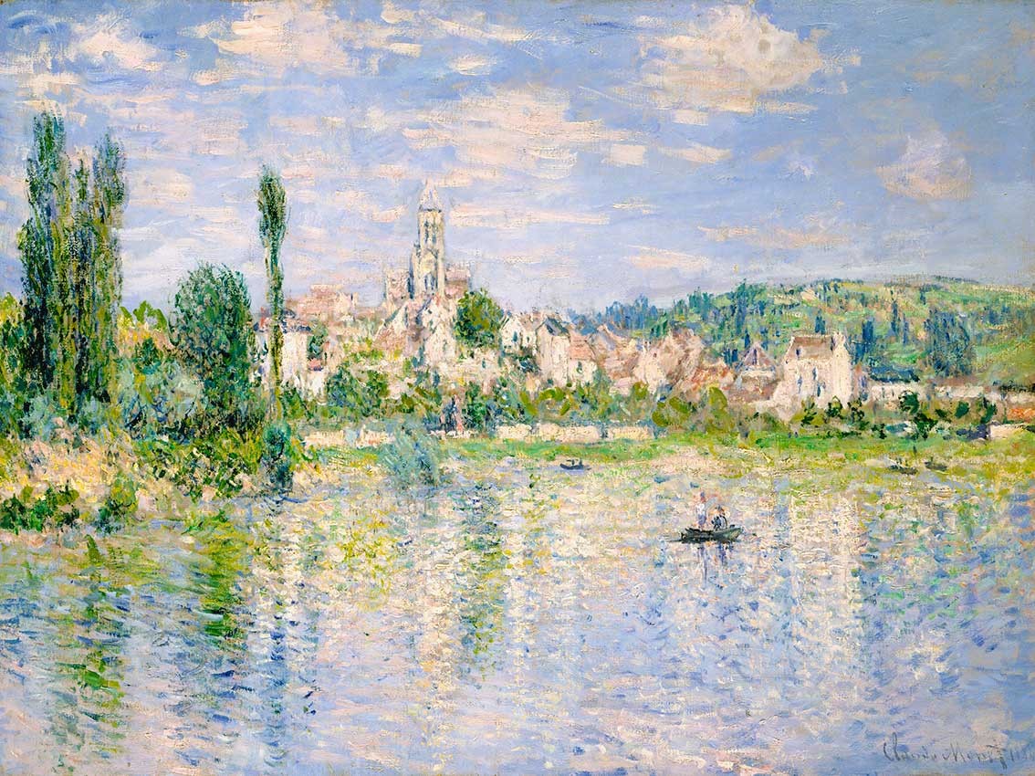 №3819 Claude Monet - Vetheuil in Summer. Μοναδικός πίνακας σε καμβά, με εντυπωσιακές χειροποίητες 3D πινελιές. Δημιουργείται αποκλειστικά για εσάς, κατόπιν παραγγελίας