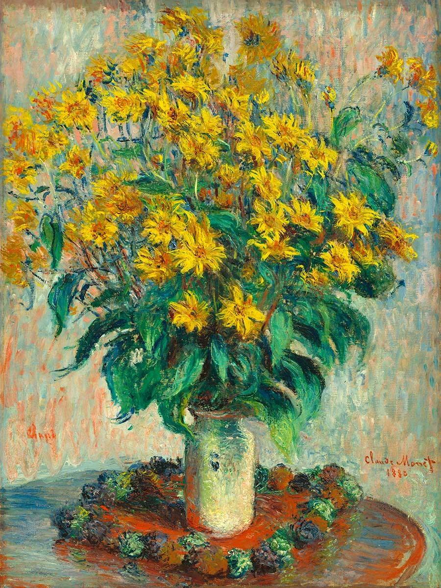 №3821 Claude Monet - Jerusalem Artichoke Flowers. Μοναδικός πίνακας σε καμβά, με εντυπωσιακές χειροποίητες 3D πινελιές. Δημιουργείται αποκλειστικά για εσάς, κατόπιν παραγγελίας