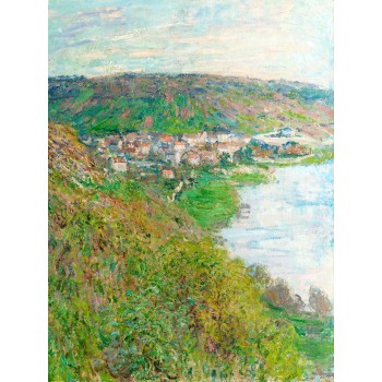 №3823 Claude Monet - View of Vetheuil.  Μοναδικός πίνακας σε καμβά, με εντυπωσιακές χειροποίητες 3D πινελιές. Δημιουργείται αποκλειστικά για εσάς, κατόπιν παραγγελίας