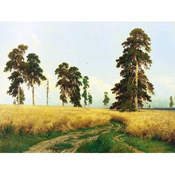 №3828 Ivan Shishkin - Rye Field. Μοναδικός πίνακας σε καμβά, με εντυπωσιακές χειροποίητες 3D πινελιές. Δημιουργείται αποκλειστικά για εσάς, κατόπιν παραγγελίας