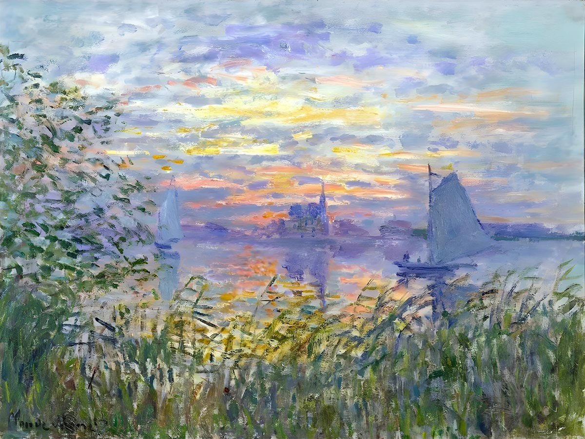 №3870 Claude Monet - Sunset on the Siene. 