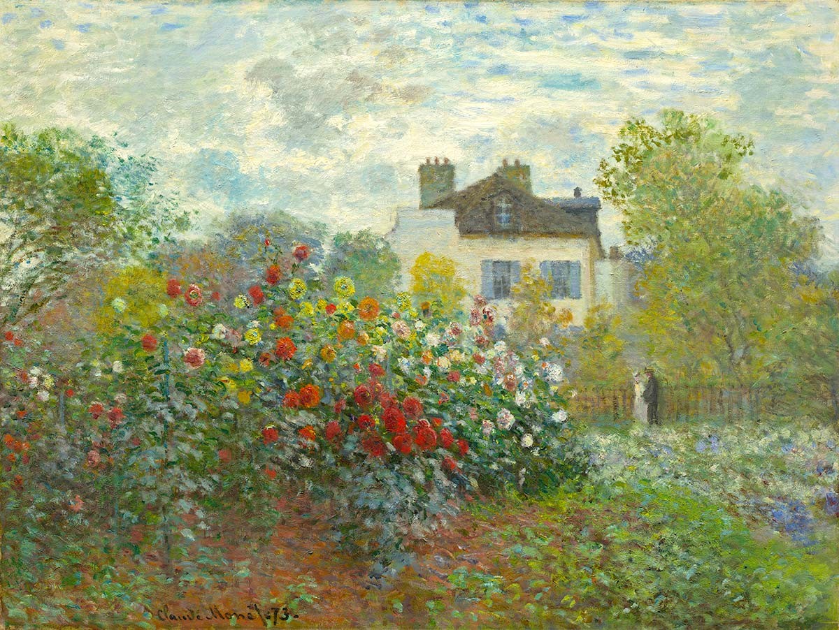 №3874 Claude Monet - The Artist's Garden in Argenteuil (A Corner of the Garden with Dahlias). 