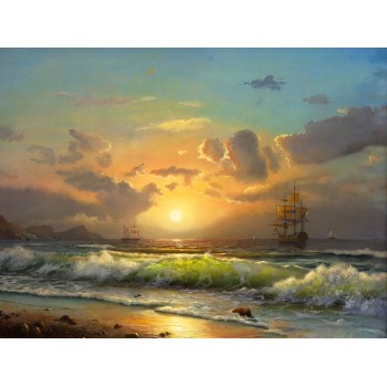 №0244,Sunrise. Μοναδικός πίνακας σε καμβά, με εντυπωσιακές χειροποίητες 3D πινελιές. Δημιουργείται αποκλειστικά για εσάς, κατόπιν παραγγελίας