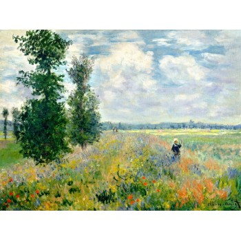 №0216,Poppy field,Claude Monet. Μοναδικός πίνακας σε καμβά, με εντυπωσιακές χειροποίητες 3D πινελιές. Δημιουργείται αποκλειστικά για εσάς, κατόπιν παραγγελίας