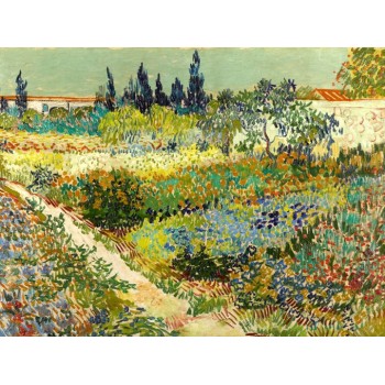 №0227, Arles Garden,Van Gogh. Μοναδικός πίνακας σε καμβά, με εντυπωσιακές χειροποίητες 3D πινελιές. Δημιουργείται αποκλειστικά για εσάς, κατόπιν παραγγελίας